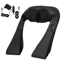 HOMCOM Massageador Cervical e de Costas com Calor e 8 Nós Shiatsu 3 Intensidades de Amassamento 3D Preto(m-11)