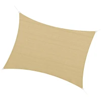 Outsunny Voile d'ombrage rectangulaire grande taille 4 x 3 m polyéthylène haute densité HDPE résistant aux UV beige(m-12)