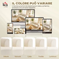 HOMCOM Divano da Salotto 3 Posti Minimal in Ciniglia color Crema con 3 Cuscini, 260x106x82 cm(m-7)