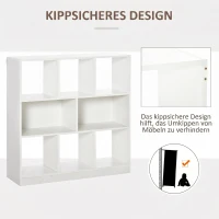 HOMCOM Dulap bibliotecă pentru depozitare cu 3 niveluri și 8 rafturi, din MDF, 97.5x30x100 cm, alb(m-4)