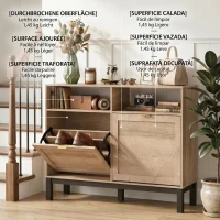 HOMCOM Dulap Pantofi Compact, PAL, MDF, 120 x 29 x 80 cm, Culoare Nuc(m-7)