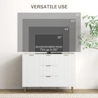 HOMCOM 2-Door Sideboard with 3 Drawers and Adjustable Shelves - White(m-6)