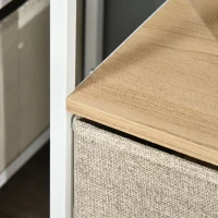 HOMCOM Dulap TV de 47" cu Sertare Pliabile din Material Textil și Raft din Metal și MDF, 98x29x56cm, Culoare Lemn(m-8)