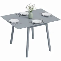 HOMCOM Solid Wood Folding Dining Table, Drop Leaf Table for 2-4 People,  Rectangle Kitchen Table(m-14)