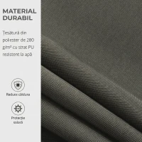 Outsunny Copertină Retractabilă de Exterior cu Brațe și Deschidere Manuală, 350x250 cm, Gri(m-8)