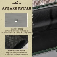 Outsunny Pat pentru Grădină Ridicat cu Acoperiș din PE, Jardinieră Ridicată din Brad cu 4 Găuri de Drenaj, pentru Flori și Legume, pentru Grădină, Balcon, 121x55x117 cm, Gri Închis(m-5)