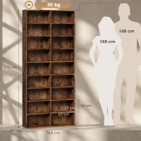 HOMCOM 640 CD Storage Tower - Rustic Brown(m-3)
