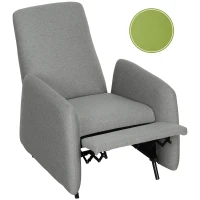 HOMCOM Fotoliu Relaxant Reclinabil cu Suport pentru Picioare Extensibil, Husă de Schimb și Șezut cu Arcuri, Gri(m-12)