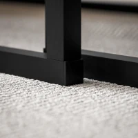 HOMCOM Lot de 2 tables basses gigognes design industriel encastrable en métal noir et effet marbre gris foncé(m-9)