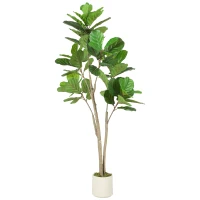 HOMCOM 150cm Artificial Ficus Tree - Green(m-2)