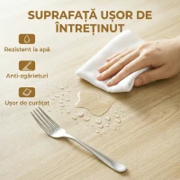HOMCOM Masă Pliabilă pentru 2-6 Persoane, Cadru Dublu X din Oțel, Finisaj Natural(m-6)