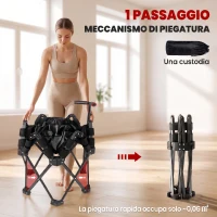 SPORTNOW Trampolino Elastico per Adulti Ø104cm Richiudibile, con Sistema di Apertura Chiusura in un solo Gesto, Maniglia Regolabile e 24 Molle Bungee, Nero(m-4)
