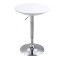 HOMCOM bartafel moderne eettafel bureau hoogte instellen metaal ABS-lak wit Ø 61 x 76-97 cm