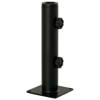 Outsunny Soporte de Parasol para Suelo de Cemento con 2 Botones de Bloqueo y 4 Tornillos de Expansión Base de Sombrilla para Palo de Paraguas de 34/38/48mm 12x12x30 cm Negro