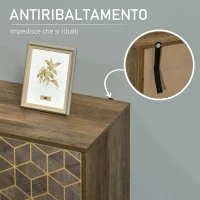 HOMCOM Mobile da Ingresso Moderno con Decori Dorati e Gambe in Acciaio, 99x39x75.5cm(m-6)