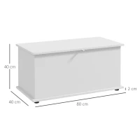 HOMCOM Panca Contenitore Multiuso in Legno per Camera e Ingresso, 80x40x40 cm, Bianco(m-3)