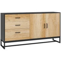 HOMCOM Bufet Modern cu 3 Sertare și un Dulap Bucătărie cu 2 Uși Soft-Close și Raft Reglabil(m-7)
