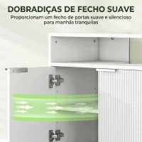 HOMCOM Móvel para Lavatório Pousar com 2 Portas Canaladas para Lavatório com ou sem Pedestal  60x33x63 cm Branco(m-5)