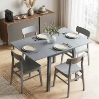 HOMCOM Solid Wood Folding Dining Table, Drop Leaf Table for 2-4 People,  Rectangle Kitchen Table(m-2)