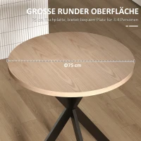 HOMCOM Esstisch 75 x 75 cm rund Küchentisch für 2-4 Personen modern Esszimmertisch mit Spinnenfuß Braun(m-5)
