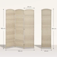 HOMCOM Paravent intérieur en bois 3 panneaux séparateur de pièce pliable pour salon chambre 135 x 180 cm chêne(m-3)