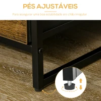 HOMCOM Armário com 3 Gavetas de Tecido Dobráveis e 2 Prateleiras Abertas Armário Multifuncional 44x40x155cm Marrom Rústico(m-6)