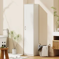 HOMCOM Armadio da Cucina Slim a 5 Ripiani con Spazio Interno Regolabile, in Legno, 40x35x180 cm, Bianco(m-9)