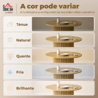 HOMCOM Mesa de Jantar Redonda Moderna para 4-6 Pessoas, Mesa de Cozinha de 110 cm com Base Cilíndrica Canelada, Carvalho(m-7)
