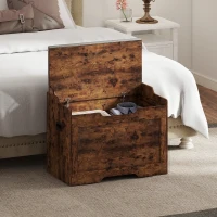 HOMCOM Bancă pentru Depozitare 103L Multifuncțională culoare Lemn cu Pernă din Țesătură Gri, 75x40x56 cm(m-10)