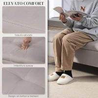 HOMCOM Panca Contenitore Fondo Letto con Tessuto Vellutato e Gambe Dorate, 120x44x44.5cm, Grigio Chiaro(m-4)