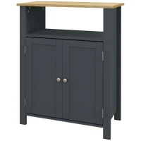 kleankin Mobiletto Bagno a 3 Ripiani in MDF e Truciolato con Ripiano Interno Regolabile, 60x30x80.5 cm(m-11)