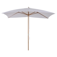 Outsunny Ombrellone da Giardino in Legno 2x3m Bianco