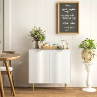 HOMCOM Buffet Cuisine, Meuble de Rangement avec 2 Portes, Étagère Réglable, Pieds Métalliques Surélevés, 80 x 40 x 80 cm, Blanc(m-11)