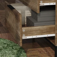 HOMCOM Cassettiera 3 Cassetti Antiribaltamento con Maniglie Nere, in Legno e Metallo, 62x35x82 cm, Marrone scuro(m-8)