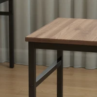 HOMCOM Conjunto Mesa de Comedor Extensible 120-160 cm y 6 Sillas Apilables para 4-6 Personas Marrón Efecto Madera(m-13)