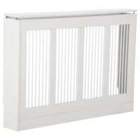 HOMCOM Cubre Radiadores de MDF con Listones y Repisa Cubreradiador para Salón Dormitorio 120x18x84 cm Blanco(m-1)