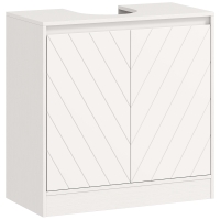 HOMCOM Móvel para Lavatório Pousar com 2 Portas e Prateleira Ajustável para Lavatórios com ou sem Pedestal 60x30x59,8 cm Branco