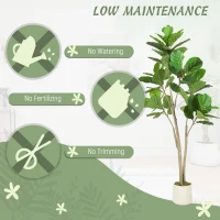 HOMCOM 150cm Artificial Ficus Tree - Green(m-6)