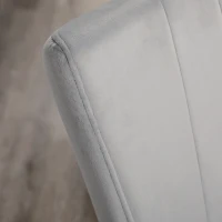 HOMCOM Set van 4 eetkamerstoelen, accentstoelen voor keukens en eetkamers, stoelenset, velourslook, lichtgrijs+zwart(m-9)