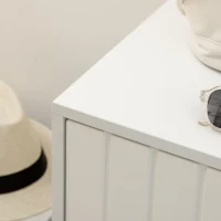 HOMCOM Scarpiera da Ingresso con Seduta Imbottita e Armadietto per 4 Paia di Scarpe, 80x33x49cm, Bianco(m-7)