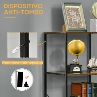 HOMCOM Armário com 3 Gavetas de Tecido Dobráveis e 2 Prateleiras Abertas Armário Multifuncional 44x40x155cm Marrom Rústico(m-7)