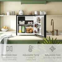 HOMCOM 46 Litre Lockable Countertop Fridge - Black(m-6)