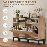 HOMCOM Dulap Pantofi Compact, PAL, MDF, 120 x 29 x 80 cm, Culoare Nuc(m-4)