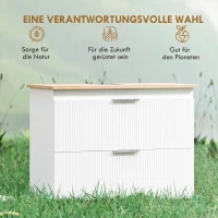 HOMCOM Unterschrank für das Badezimmer, 80 cm Schrank mit zwei großen Schubladen für Waschbecken mit oder ohne Sockel, Weiß(m-8)