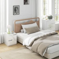 HOMCOM Chest of Drawers and Bedside Table, Modern, High Gloss(m-10)