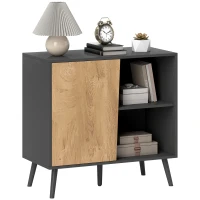 HOMCOM Comodă modernă cu dulap și spațiu de depozitare, din lemn, 80x39x76 cm, gri închis(m-11)
