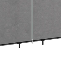 HOMCOM Armario de Tela con 5 Barras 5 Estantes 6 Bolsillos Laterales Cremallera Marco de Acero 212x45x167 cm Gris(m-11)