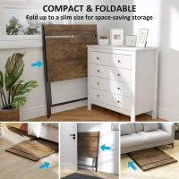 HOMCOM 81.5 cm Folding Computer Desk with Monitor Shelf - Rustic Brown(m-4)