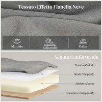 HOMCOM Panca Fondo Letto in Tessuto Effetto Velluto con Contenitore e Braccioli Arrotolati, Grigio Chiaro(m-5)