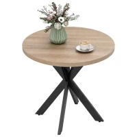 HOMCOM Esstisch 75 x 75 cm rund Küchentisch für 2-4 Personen modern Esszimmertisch mit Spinnenfuß Braun(m-12)
